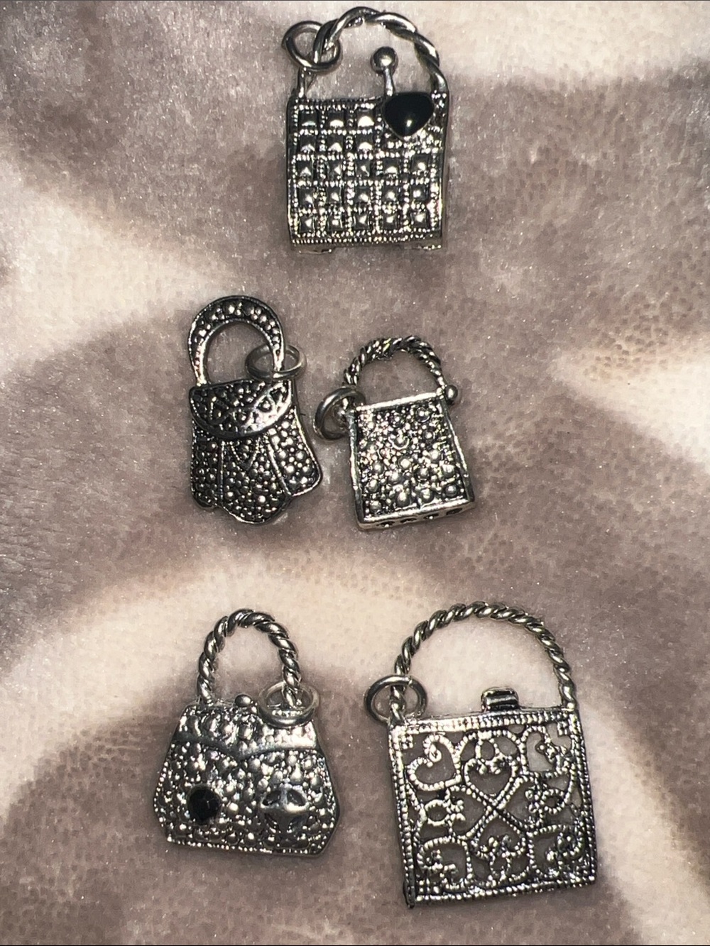 Silver tone  Mini Purse Charms Set - Women's Bag Charms